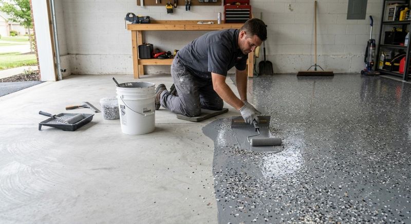 Garage Floor Epoxy Installation in Loudoun County, VA